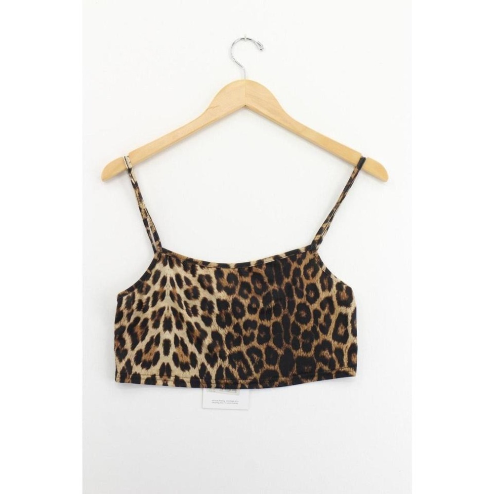 NWT Missguided leopard print crop top bandeau womens 10 y2k kidcore boho chic - Picture 1 of 6